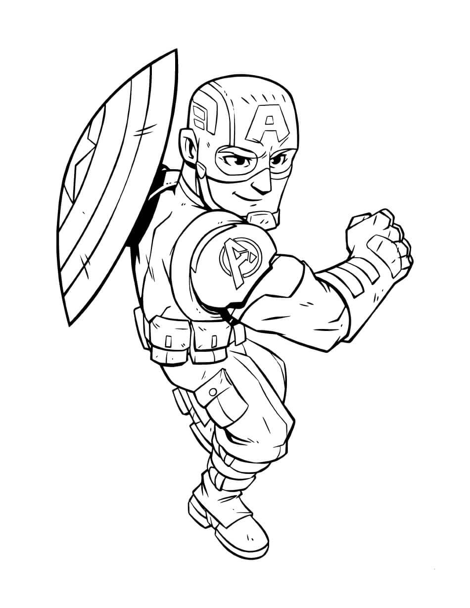 Druckbarer Captain America kostenlos ausmalbilder