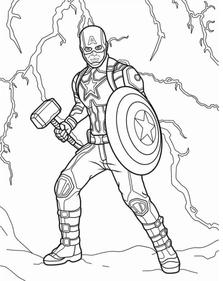 Druckbarer Captain America ausmalbilder