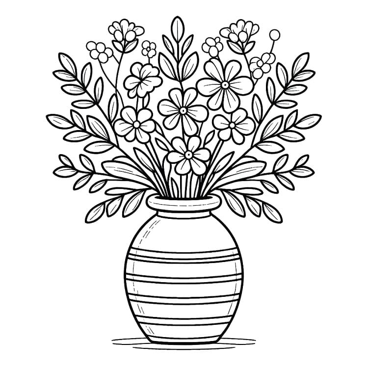Druckbarer Gratis Blumentopf ausmalbilder
