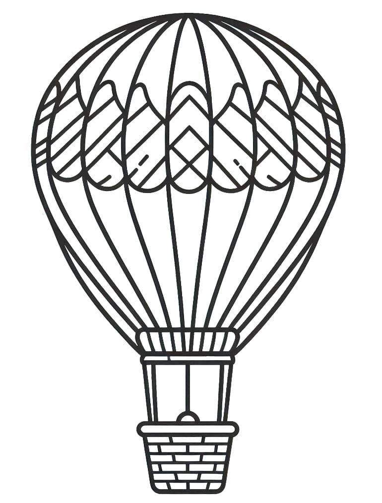 Druckbarer Heißluftballon für Kinder ausmalbilder