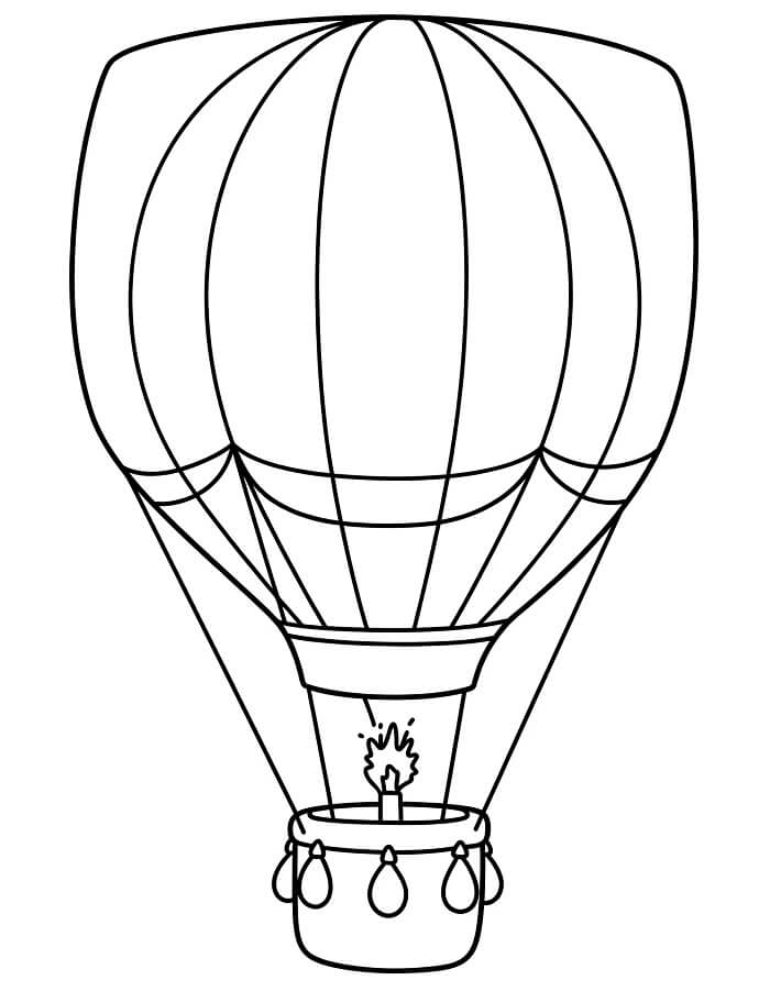 Druckbarer Heißluftballon kostenlos ausmalbilder