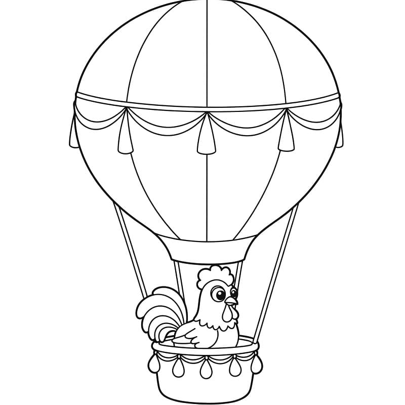 Druckbarer Heißluftballon ausmalbilder