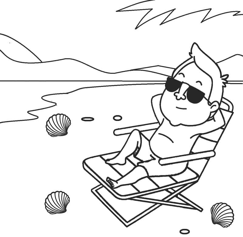 Druckbarer Strand ausmalbilder