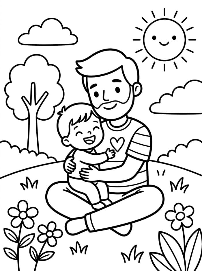 Druckbarer Vatertag ausmalbilder