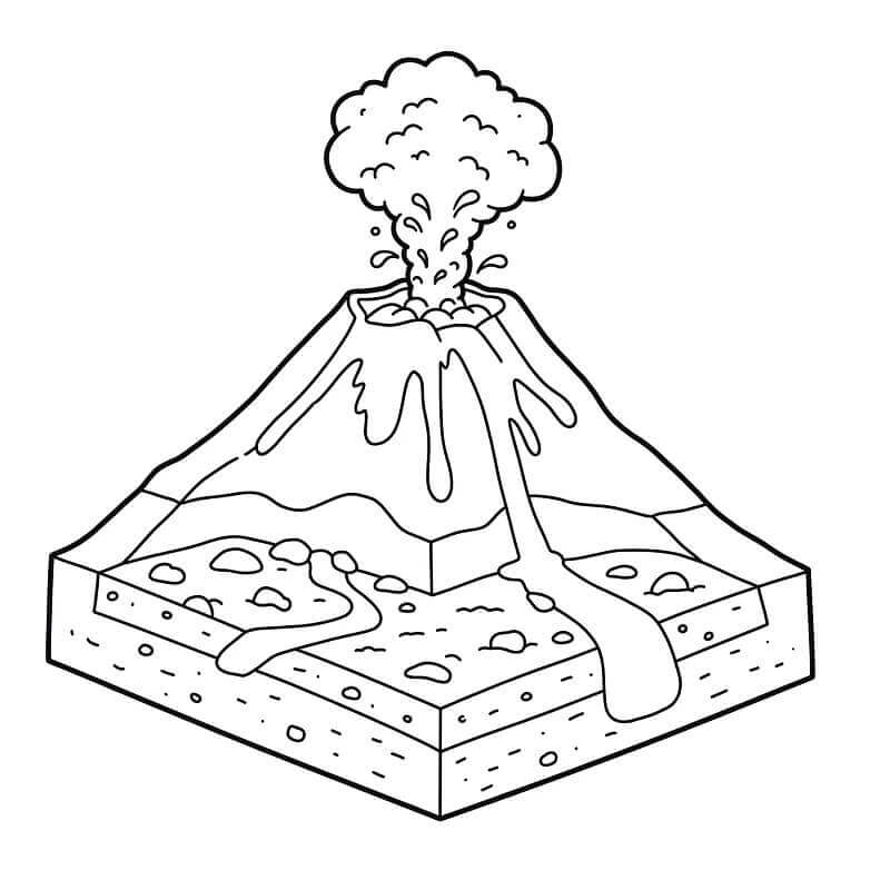 Druckbarer Vulkan kostenlos ausmalbilder