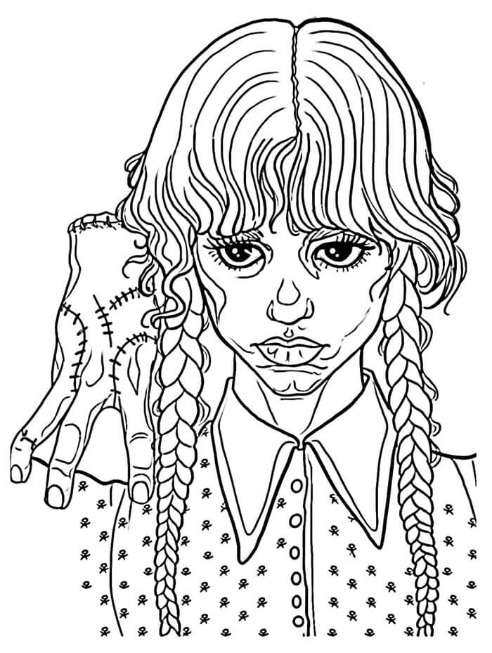 Druckbarer Wednesday für Kinder ausmalbilder