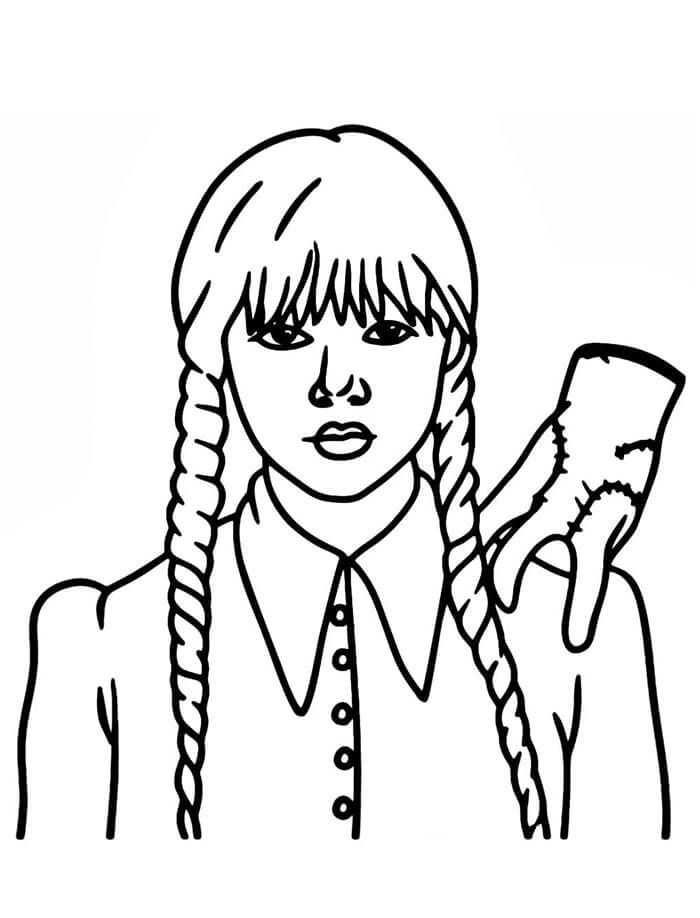 Druckbarer Wednesday kostenlos ausmalbilder