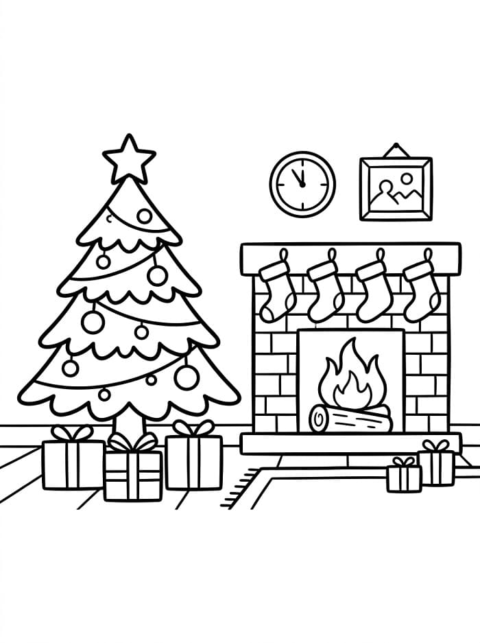 Druckbarer Weihnachtsbaum ausmalbilder