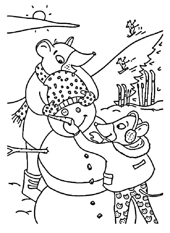 Druckbarer Winter ausmalbilder