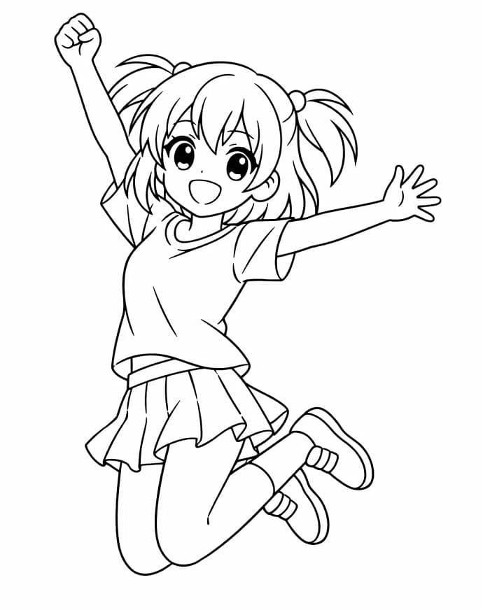 Druckbares Anime-Mädchen ausmalbilder