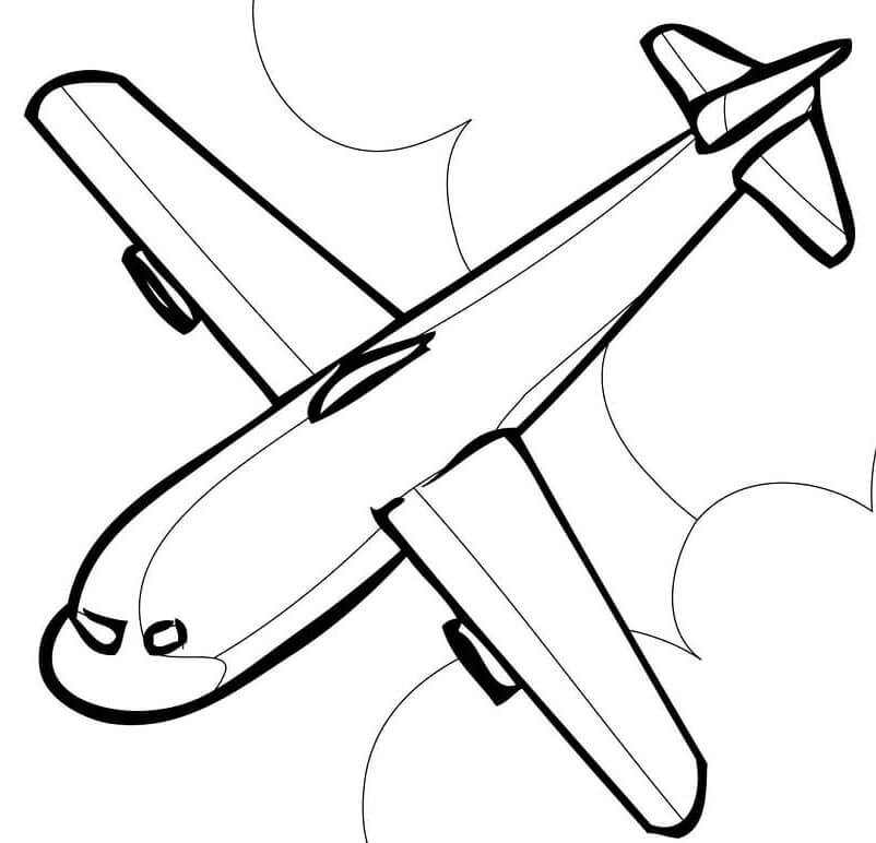 Druckbares Flugzeug kostenlos ausmalbilder