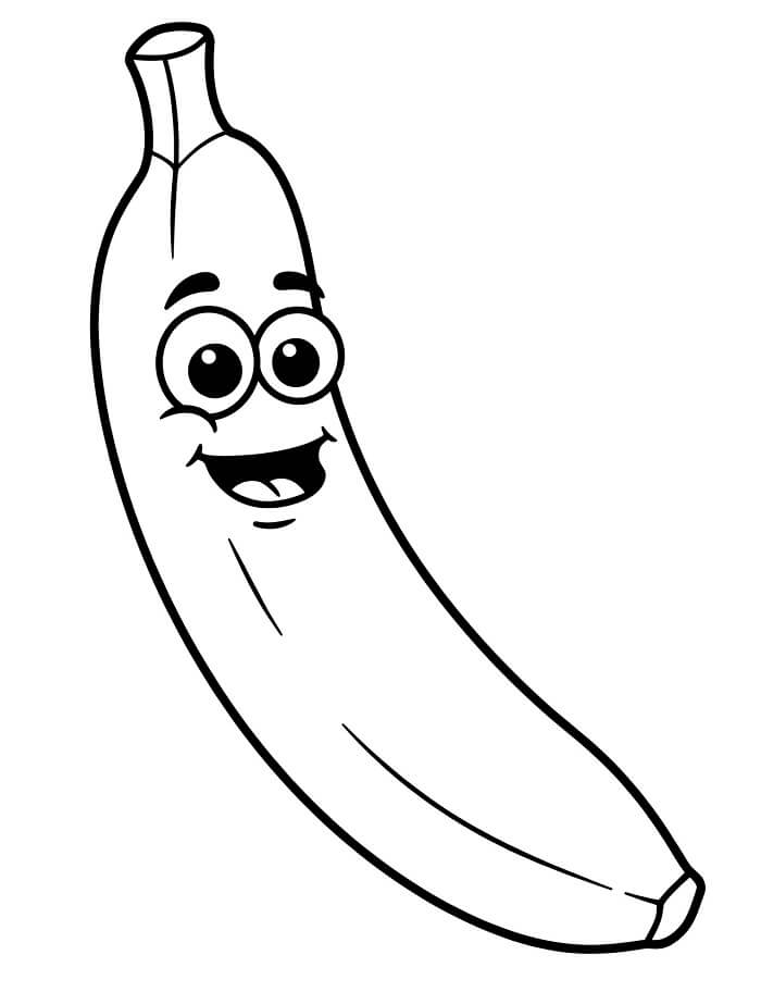 Druckbares Gratis Banane Exemplar ausmalbilder