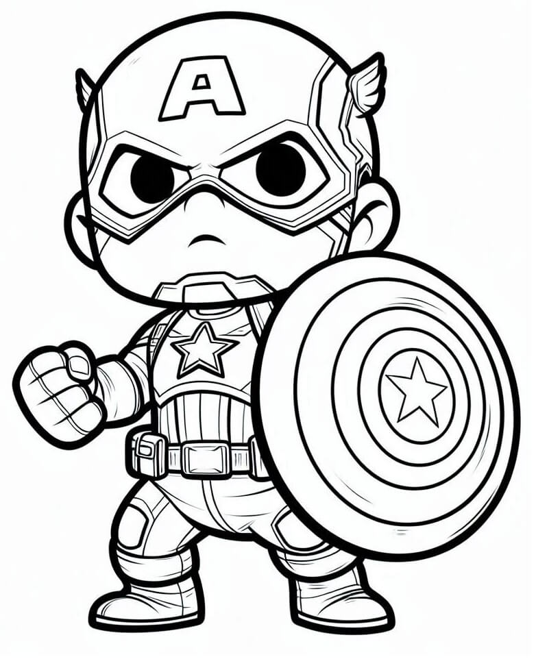 Druckbares Gratis Captain America ausmalbilder