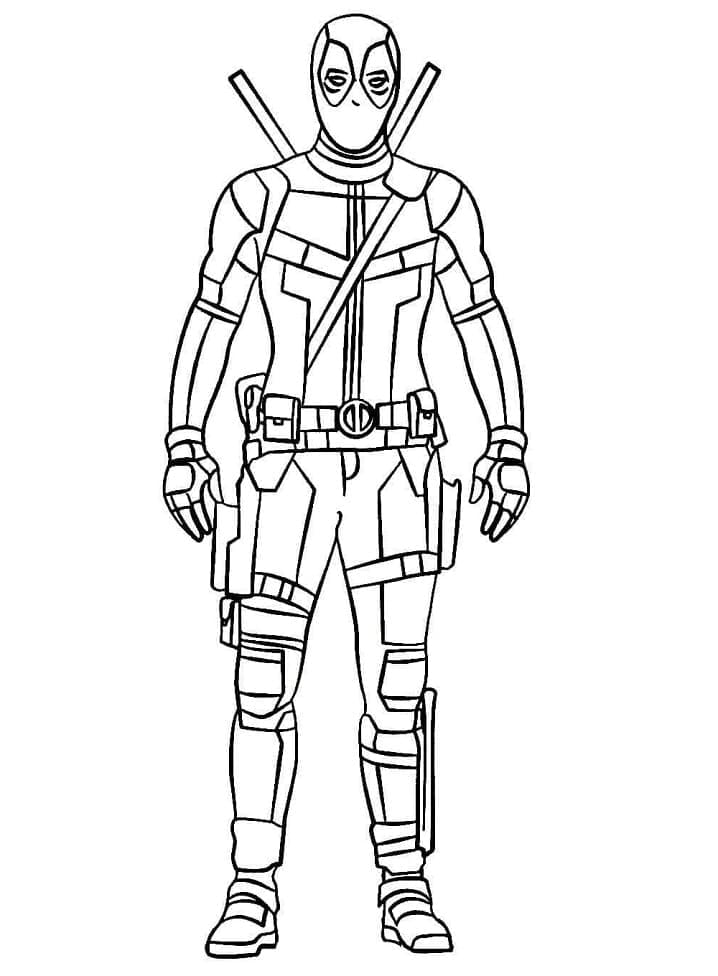 Druckbares Gratis Deadpool ausmalbilder