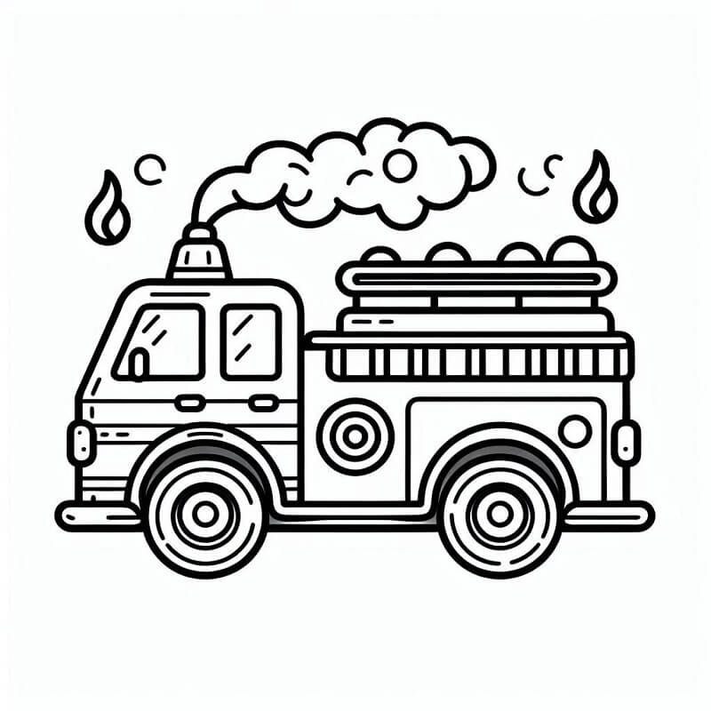 Druckbares Gratis Feuerwehrauto ausmalbilder