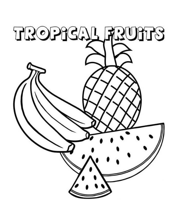 Druckbares Gratis Früchte Exemplar ausmalbilder