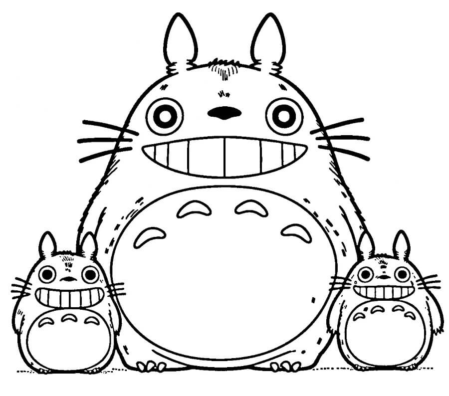Druckbares Gratis Mein Nachbar Totoro ausmalbilder