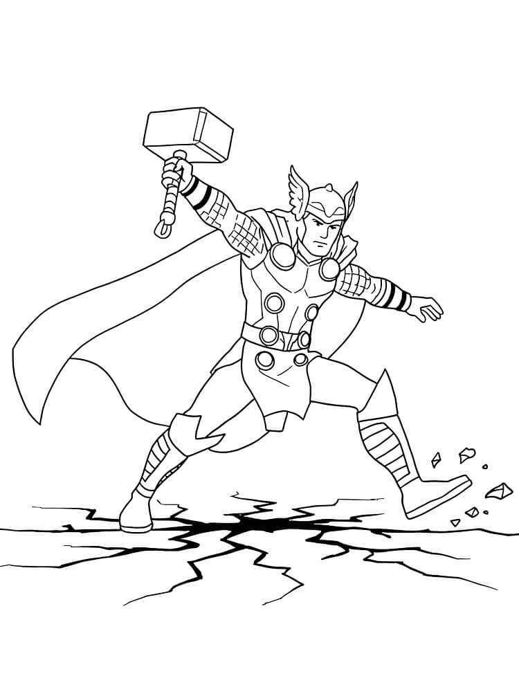 Druckbares Gratis Thor ausmalbilder