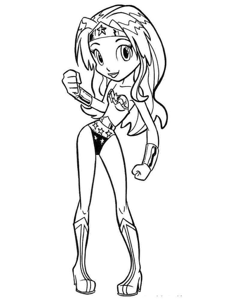 Druckbares Gratis Wonder Woman ausmalbilder