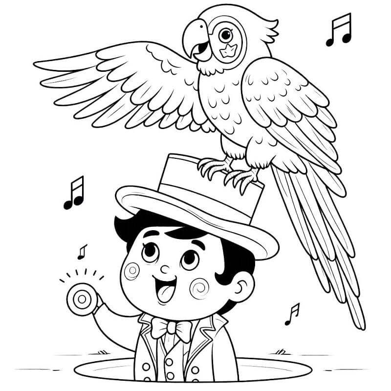 Druckbares Gratis Zirkus Exemplar ausmalbilder