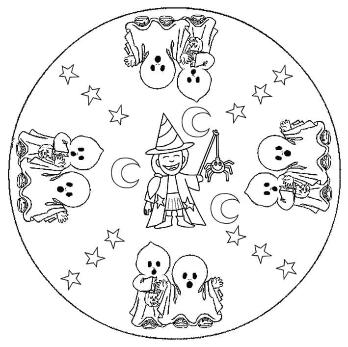 Druckbares Halloween-Mandala ausmalbilder