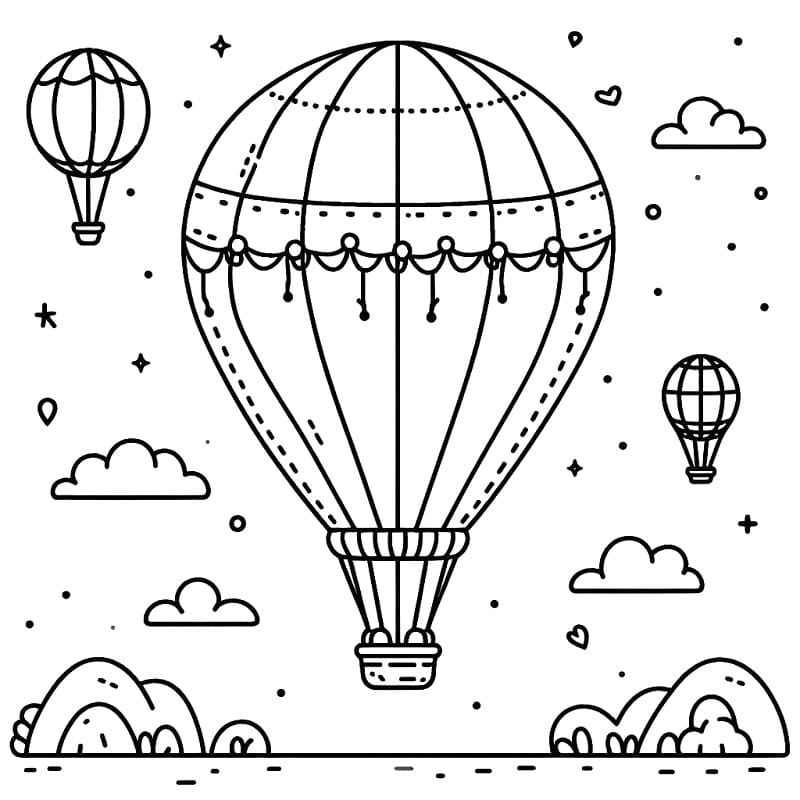 Druckbares Heißluftballon Bild ausmalbilder
