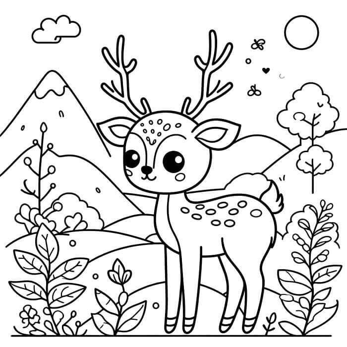 Druckbares Hirsch Bild ausmalbilder