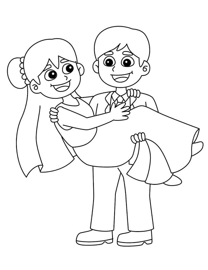 Druckbares Hochzeitsbild ausmalbilder