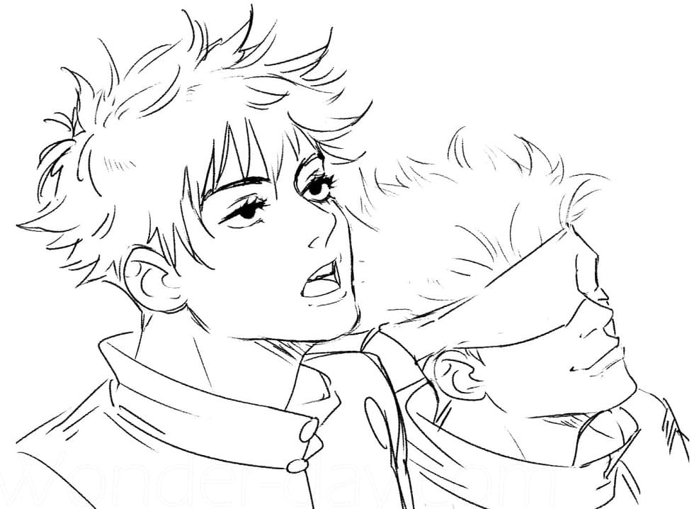 Druckbares Jujutsu Kaisen kostenlos ausmalbilder