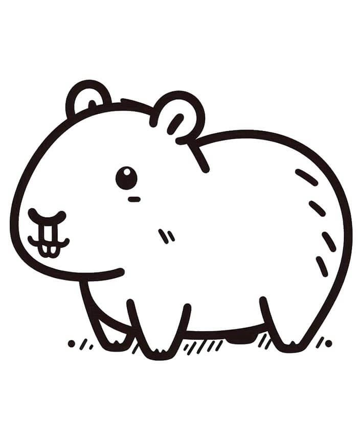 Druckbares Kostenloses Capybara ausmalbilder
