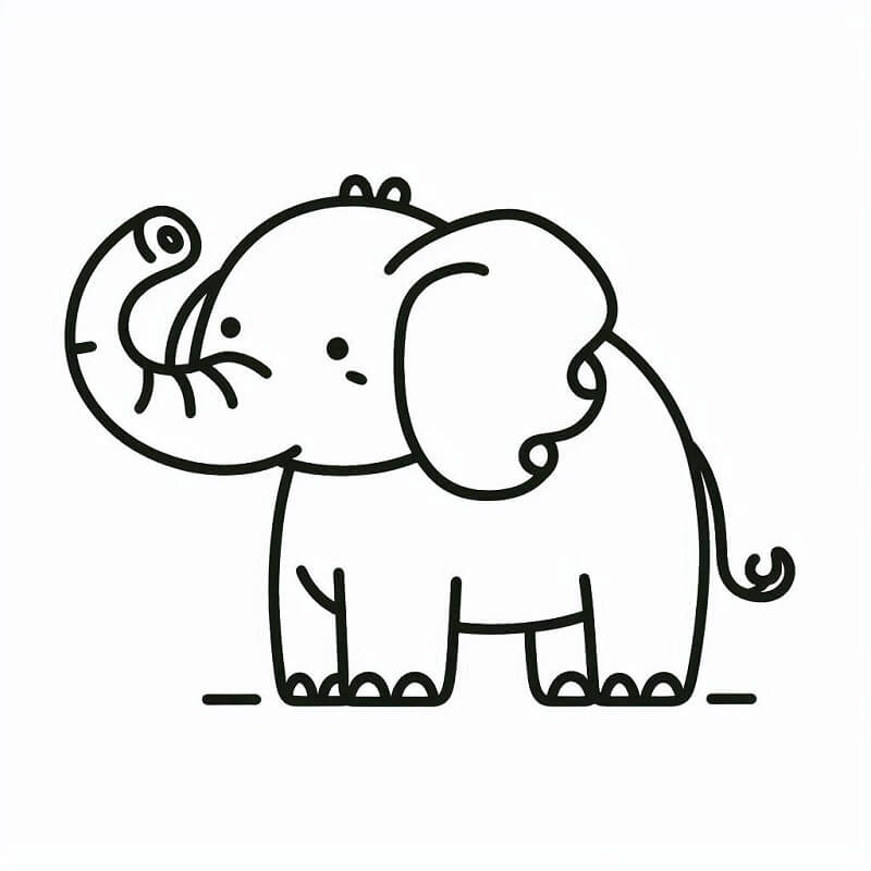 Druckbares Kostenloses Elefant ausmalbilder