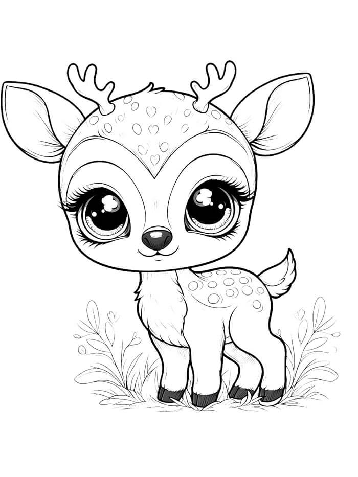 Druckbares Kostenloses Hirsch ausmalbilder