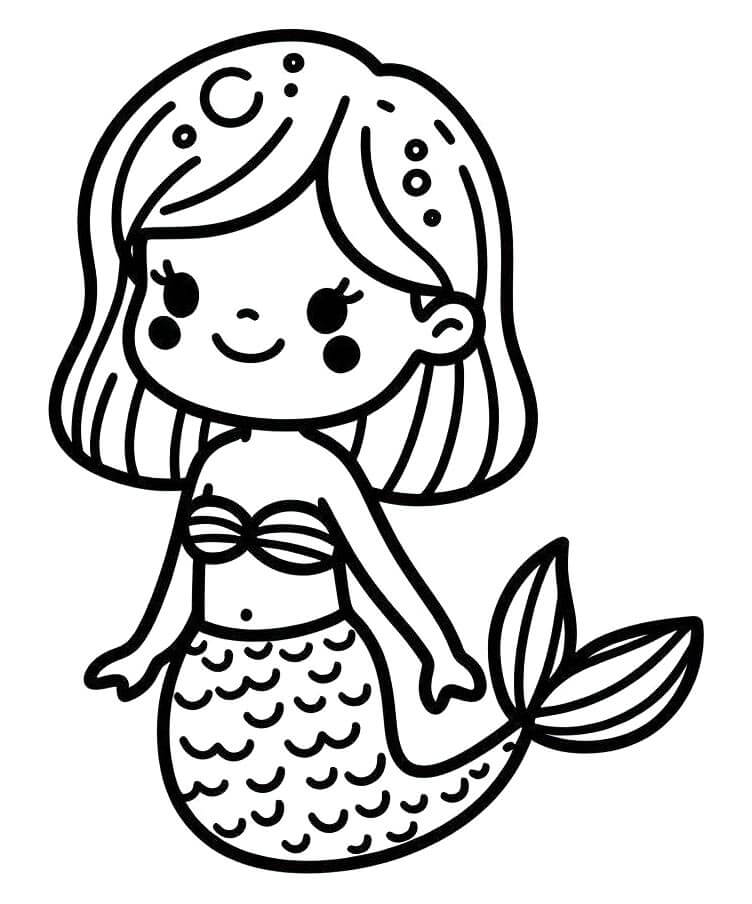 Druckbares Meerjungfrau Für Kinder ausmalbilder