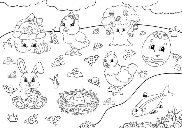 Druckbares Ostern Für Kinder ausmalbilder