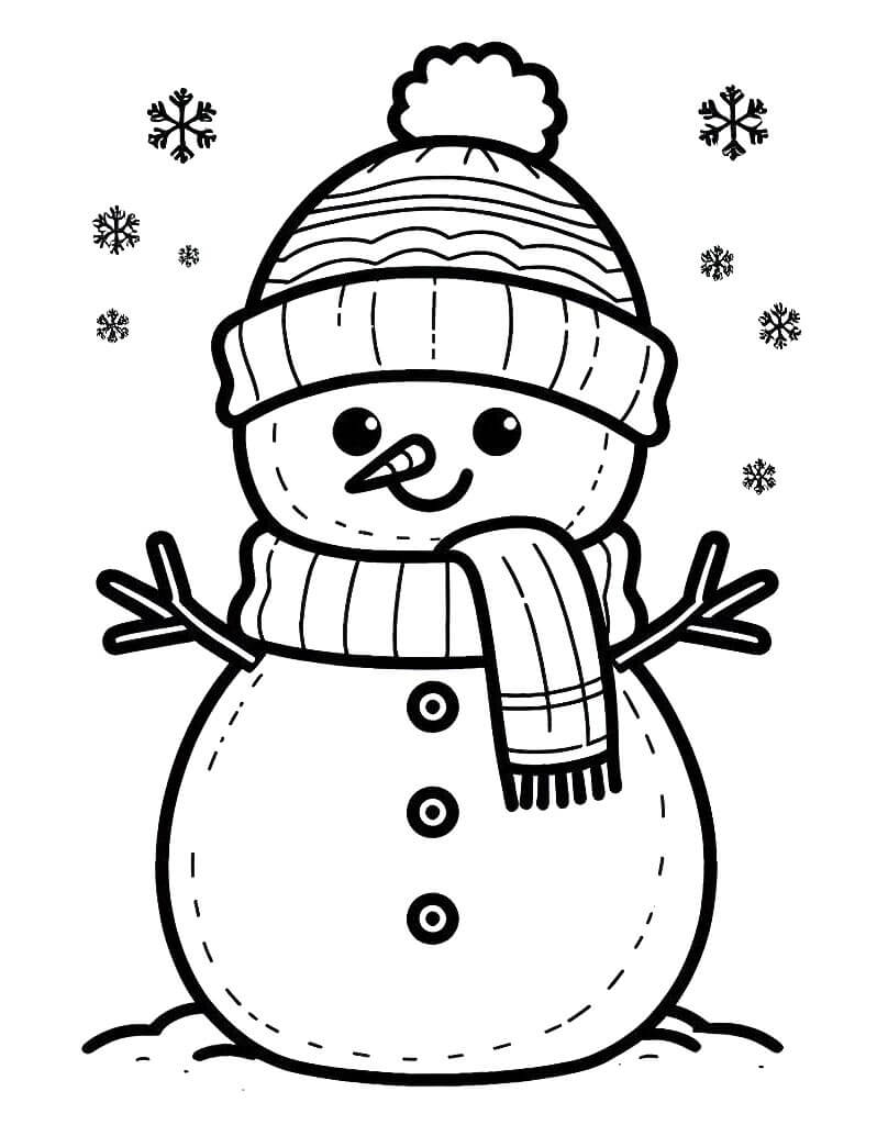 Druckbares Schneemann Für Kinder ausmalbilder