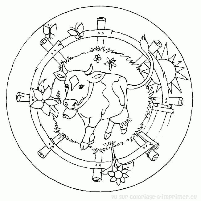 Druckbares Tiere Mandala ausmalbilder