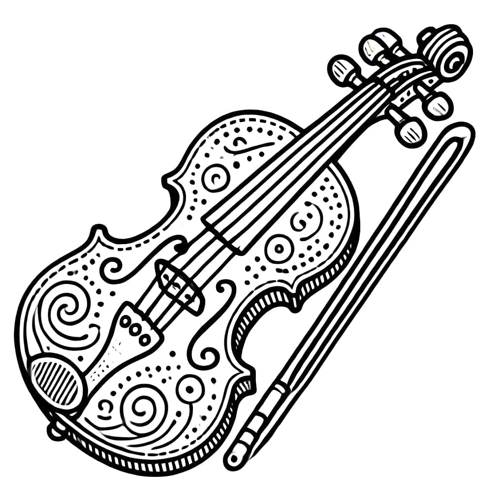 Druckbares Violine kostenlos ausmalbilder