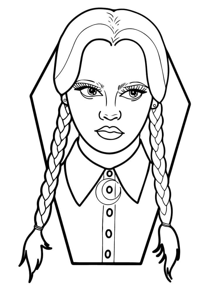 Druckfähiger Wednesday ausmalbilder