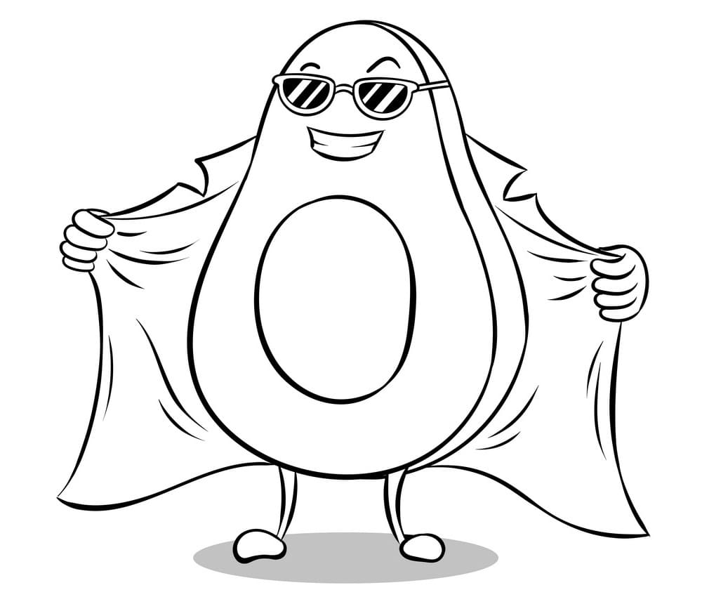 Druckfertige Avocado ausmalbilder