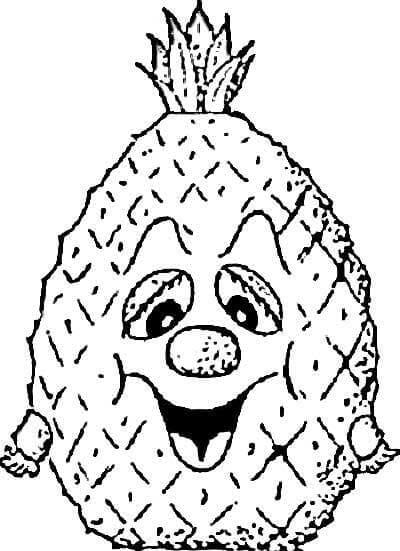 Druckfertige Kinder-Bildversion Ananas ausmalbilder