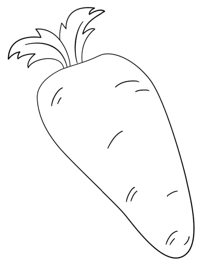 Druckfertige Kinder-Bildversion Karotte ausmalbilder