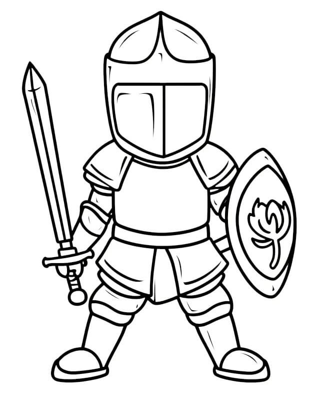 Druckfertige Kinder-Bildversion Ritter ausmalbilder