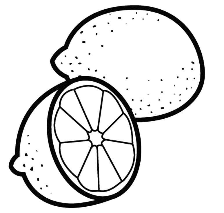 Druckfertige Kinder-Bildversion Zitrone ausmalbilder