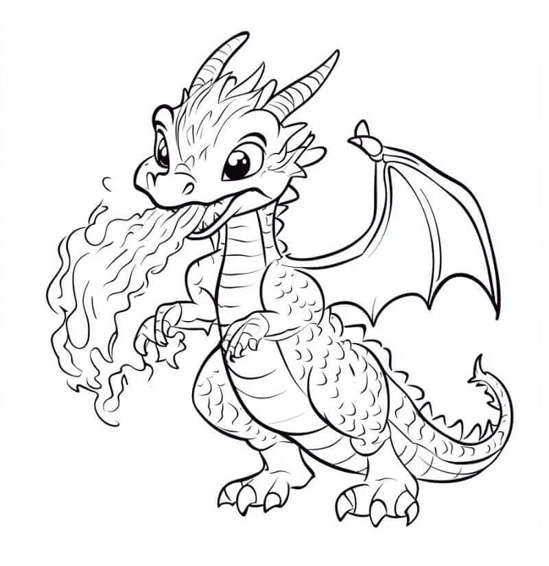 Druckfertiges Drache ausmalbilder