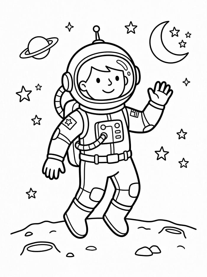 Ein Astronaut ausmalbilder