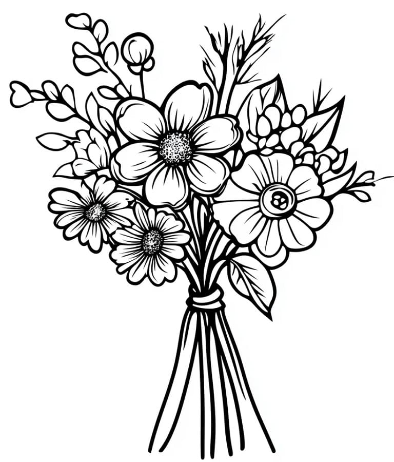 Ein Blumenstrauß ausmalbilder