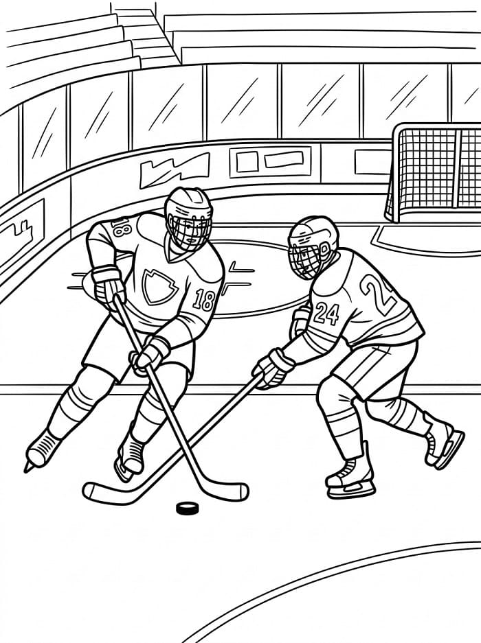 Ein Eishockeyspieler ausmalbilder