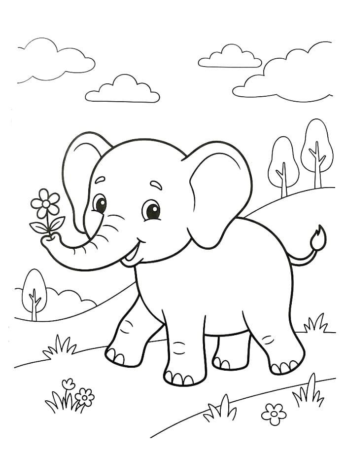 Ein Elefant ausmalbilder