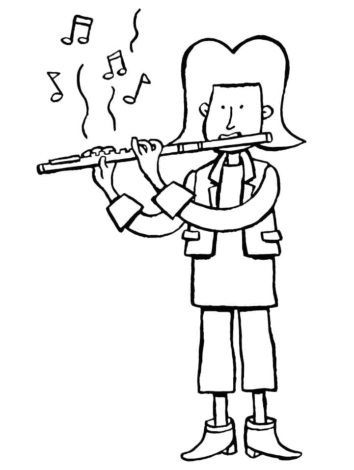 Ein Flöte ausmalbilder