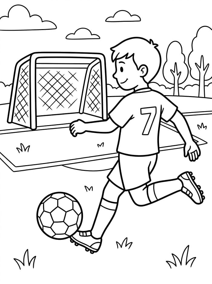 Ein Fußballspieler ausmalbilder